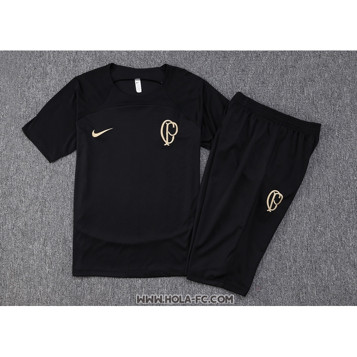 Chandal del Corinthians 2023-2024 Manga Corta Negro - Pantalon Corto